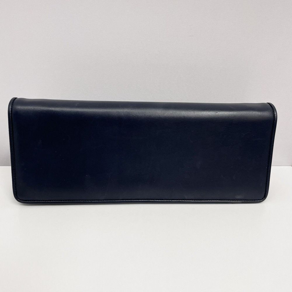 Vintage Salvatore Ferragamo Leather‎ Shoulder Bag or Clutch Navy Blue Rectangle - Picture 4 of 15